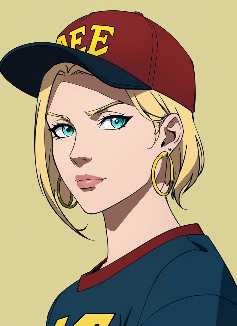 3978528903-4057962403-masterpiece, best quality, 1girl, aqua eyes, baseball cap, blonde hair, closed mouth, earrings, green background, hat, hoop earr.png